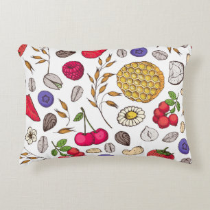 Coussins Décoratifs Granola, motif muesli sans soudure. Main des floco