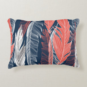 Coussins Décoratifs Graphiques En Plumes, Beau Motif sans couture.