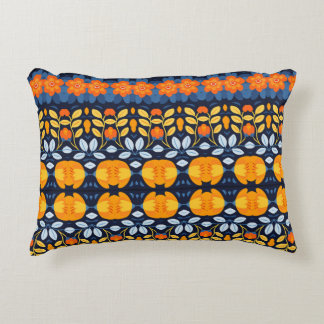 Coussins Décoratifs Gras Retro Floral Illustration en orange