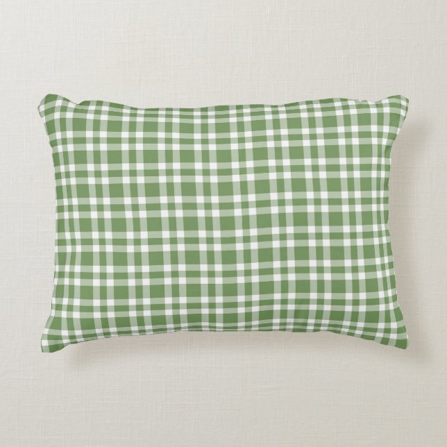 Coussins Décoratifs Green White Plaid Pattern (Devant)