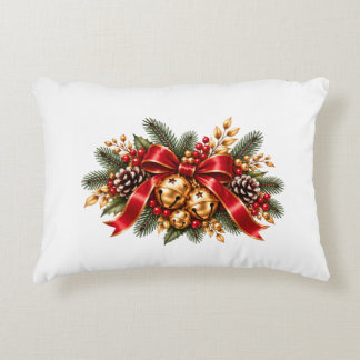 Coussins Décoratifs Grelots de Noël Rouge Ruban Festif