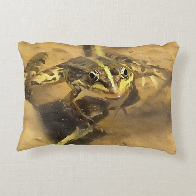 Coussins Décoratifs Grenouille Marécageuse Immergée Dans La Peinture D (Dos)