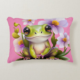 Coussins Décoratifs Grenouille mignonne dans canapé à fleurs