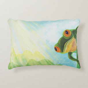 Coussins Décoratifs Grenouille verte attrapant les rayons du soleil