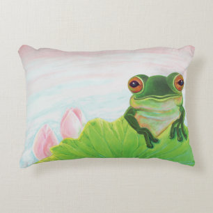 Coussins Décoratifs Grenouille verte Se détendre dans l'étang