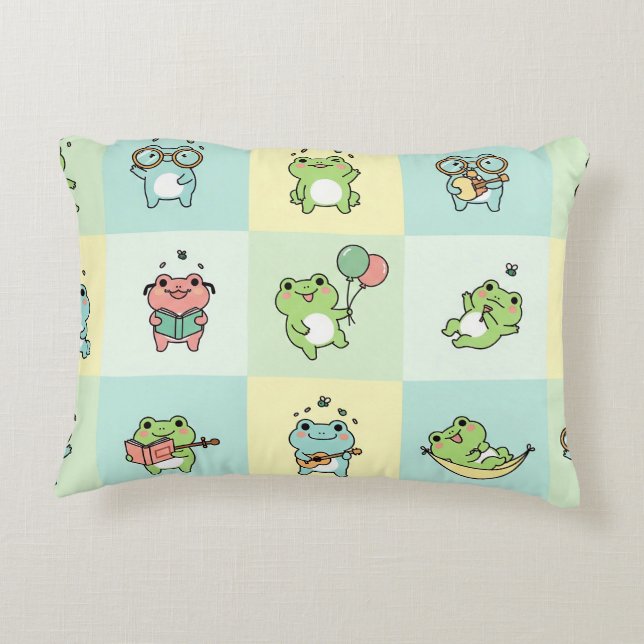 Coussins Décoratifs Grenouilles avec de petits loisirs (Dos)