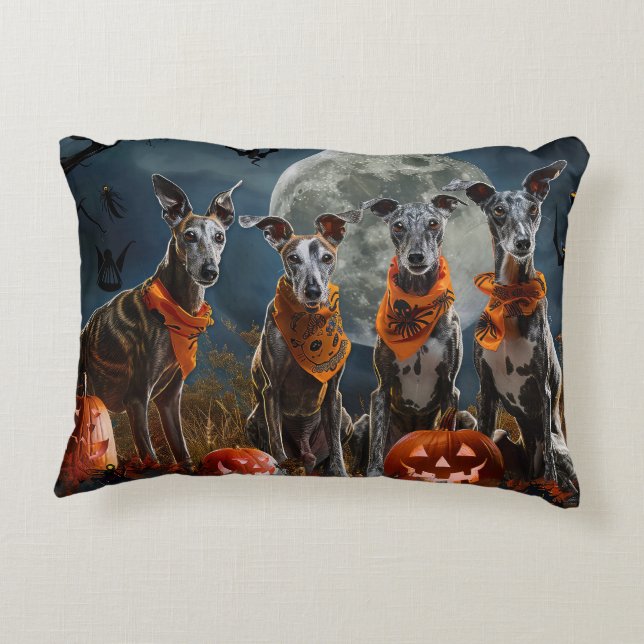 Coussins Décoratifs Greyhound Halloween Éffrayant (Dos)
