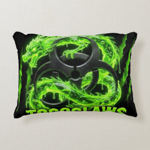 Coussins Décoratifs Griffes Toxiques Biohazard Dragon - Slime Vert Néo