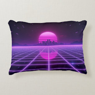 Coussins Décoratifs Grille néon synthwave rétro des années 80