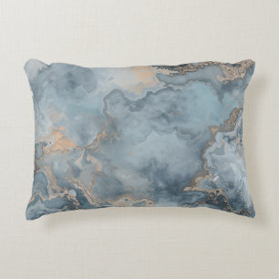 Coussins Décoratifs Gris Bleu Poussiéreux Marbré Contemporain