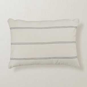 Coussins Décoratifs Gris Classique à Triple Rayure