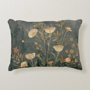 Coussins Décoratifs Gris foncé chaud Pêche Sauge Vintage Fleur sauvage