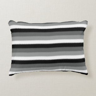 Coussins Décoratifs Gris noir blanc rayures Design