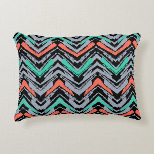 Coussins Décoratifs Gris, Teal, et motif tiré par la main de corail de