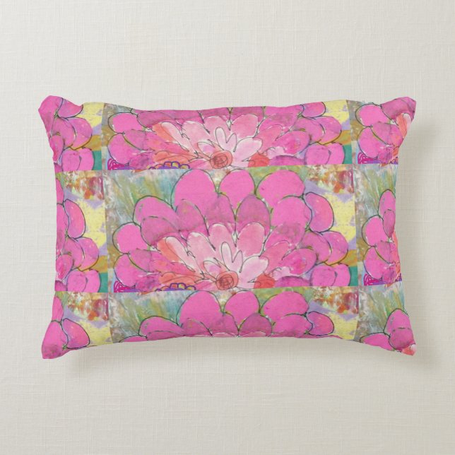 Coussins Décoratifs Grosse Fleur rose (Devant)