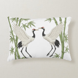 Coussins Décoratifs Grue couronnée rouge japonaise broderie cadeau bam