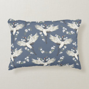 Coussins Décoratifs grue, motif, illustration vintage oiseau volant f