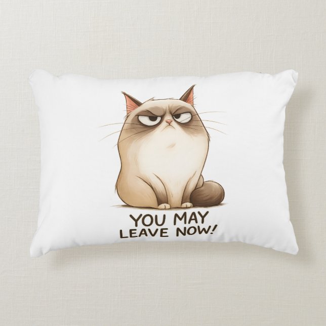 Coussins Décoratifs 😾 Grumpy Cat Throw Pillow 🚪🐾 (Devant)