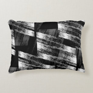 Coussins Décoratifs Grunge noir et blanc abstraction.