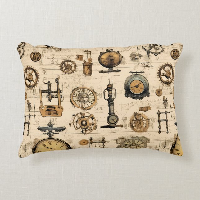 Coussins Décoratifs Grunge Rustic Steampunk Horloge (13) (Devant)