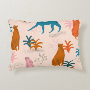 Coussins Décoratifs Guépard de la jungle : motif tropical funky.