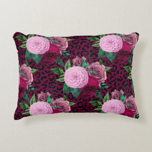 Coussins Décoratifs Guépard Léopard Floral Motif Fleur