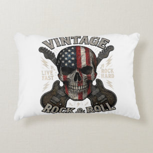 Coussins Décoratifs Guitare Drapeau Américain Crâne Rock Vintage Retro