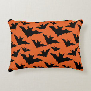 Coussins Décoratifs Halloween chauves-souris noires orange cool éffray