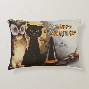 Coussins Décoratifs Halloween de hibou et de chat