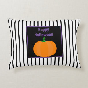 Coussins Décoratifs Halloween noir et blanc rayé saisonnier