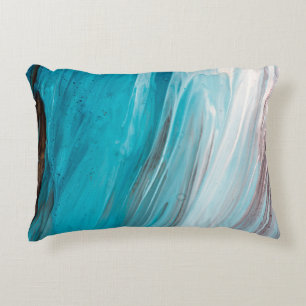 Coussins Décoratifs Hand drawn gouache painting. Abstract art backgrou