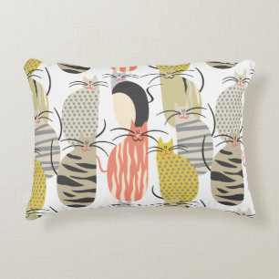 Coussins Décoratifs Happy Cats Whimsical Motif