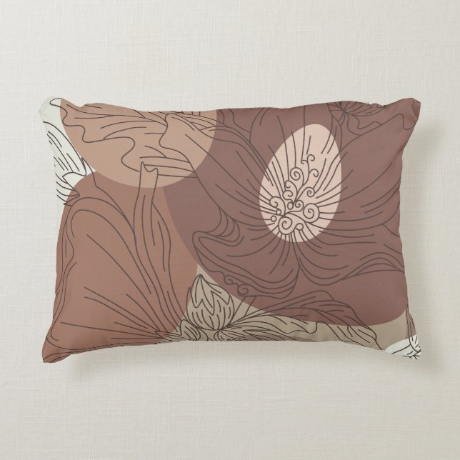 Coussins Décoratifs Harmonie botanique Mocha Hibiscus (Devant)