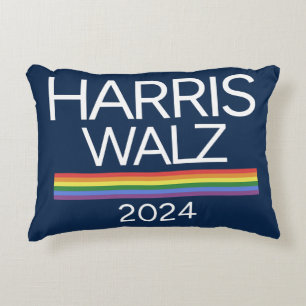 Coussins Décoratifs Harris Walz 2024 Rainbow LGBTQ Pride drapeau
