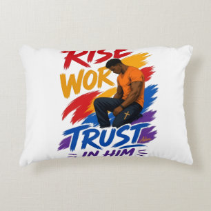 Coussins Décoratifs Haut graphique pour femmes « Rise Work Trust In Hi
