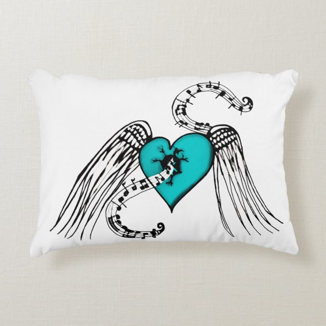 Coussins Décoratifs Heart Music Blue (Devant)