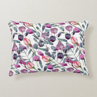Coussins Décoratifs Herbes de champ Rosebuds Motif d'aquarelle