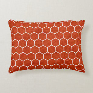 Coussins Décoratifs Hexagonal Textile Motif Rustic Barn Rouge