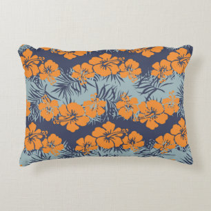 Coussins Décoratifs Hibiscus fleurs sans couture motif, Vintage fleuri