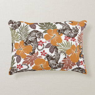 Coussins Décoratifs Hibiscus Tiger, Motif exotique.