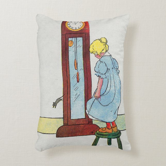 Coussins Décoratifs Hickory, Dickory, Dock Mother Goose Nursery Rhyme (Devant(Vertical))