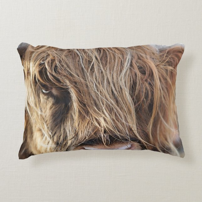 COUSSINS DÉCORATIFS HIGHLAND CHÂTEAU VACHE FACE (Devant)