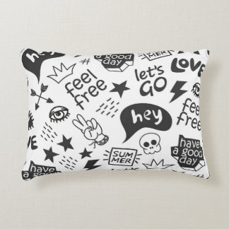 Coussins Décoratifs Hippie noir et blanc : style Vintage