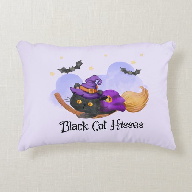 Coussins Décoratifs Hisses de chats noirs (Devant)