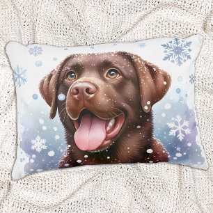 Coussins Décoratifs Hiver Labrador Retriever Chien vacances