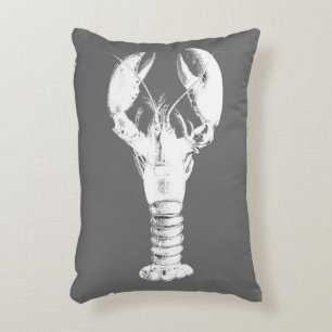 Coussins Décoratifs Homard blanc sur gris / gris