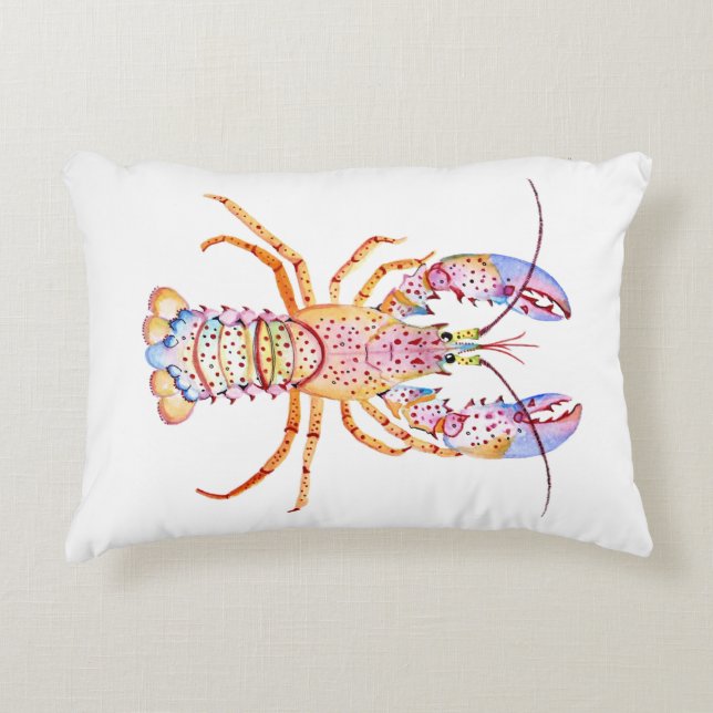 Coussins Décoratifs Homard rose et bleu (Devant)
