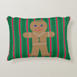 Coussins Décoratifs Homme en pain d'épices de Noël amusant et fantaisi