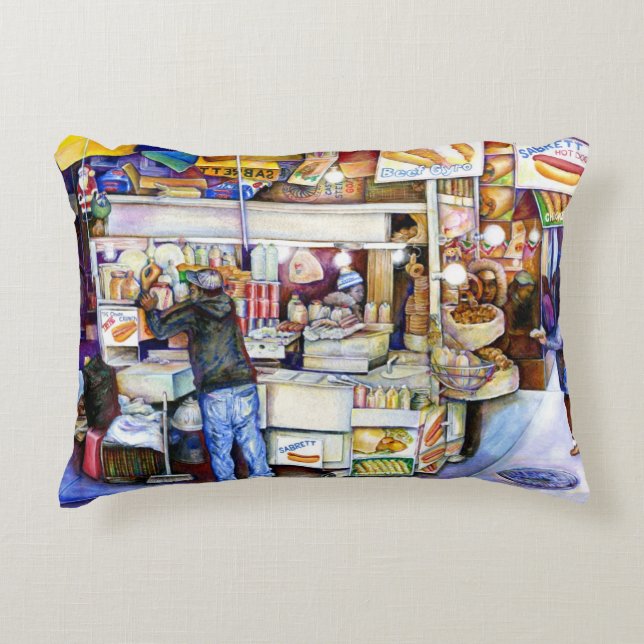 Coussins Décoratifs Hot Dog God, New York (Devant)