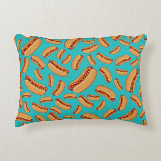 Coussins Décoratifs Hot dogs de turquoise (Devant)